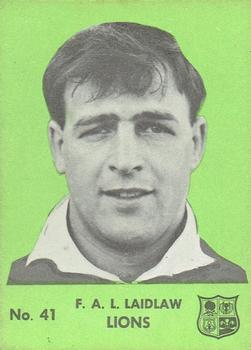 1968 Playtime Rugby Gum Famous Rugby Players - Green #41 Frank Laidlaw Front